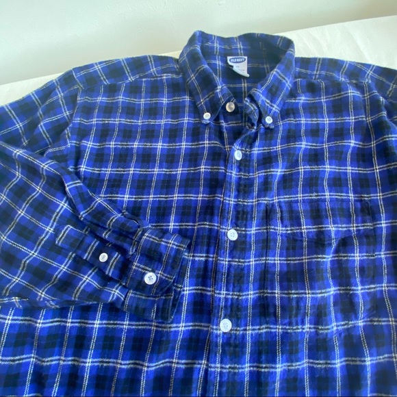 Vintage Y2K Old Navy Plaid Flannel Button Down Shirt Top - Picture 5 of 11